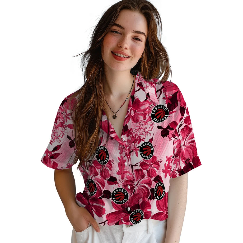 Toronto Raptors Hawaiian Shirt - Hibiscus Arrangement toronto raptors hibiscus arrangement red hawaiian shirts latest model