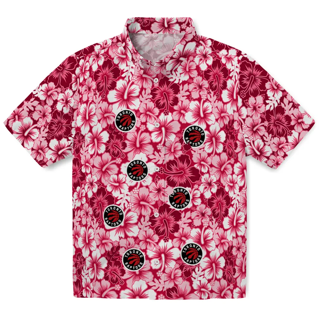 Toronto Raptors Hawaiian Shirt - Hibiscus Blooms toronto raptors hibiscus blooms red hawaiian shirts best selling