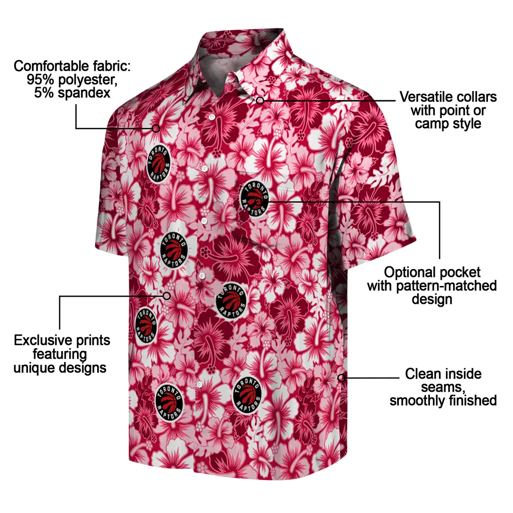 Toronto Raptors Hawaiian Shirt - Hibiscus Blooms toronto raptors hibiscus blooms red hawaiian shirts new arrival