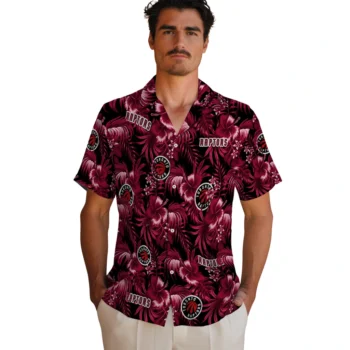 toronto raptors hibiscus exotic red hawaiian shirts fashion forward