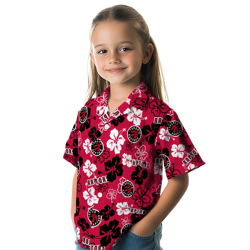 Toronto Raptors Hawaiian Shirt - Hibiscus Flower Design toronto raptors hibiscus bloom red hawaiian shirts premium grade