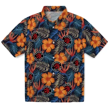 toronto raptors hibiscus foliage hawaiian shirts best selling