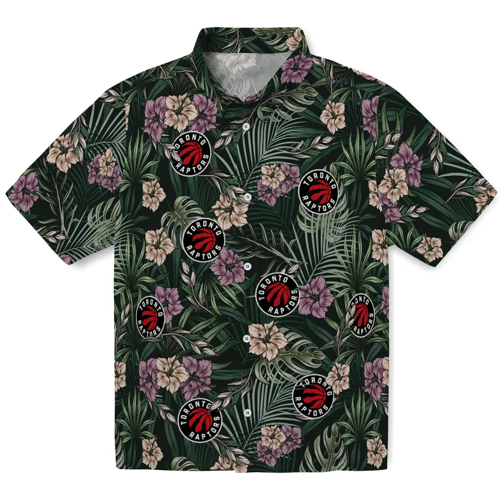 Toronto Raptors Hawaiian Shirt - Hibiscus Leaves Pattern toronto raptors hibiscus leaves pattern green hawaiian shirts best selling