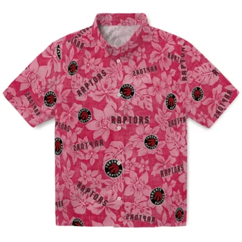 toronto raptors hibiscus oasis red hawaiian shirts best selling