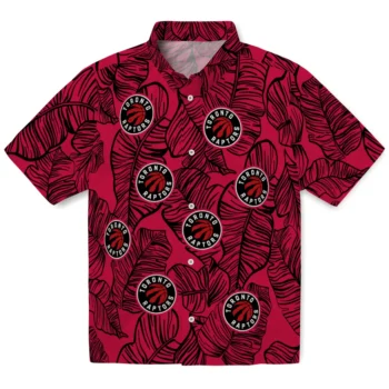toronto raptors leaf outline red hawaiian shirts best selling