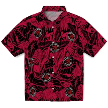 toronto raptors monstera layer red hawaiian shirts best selling