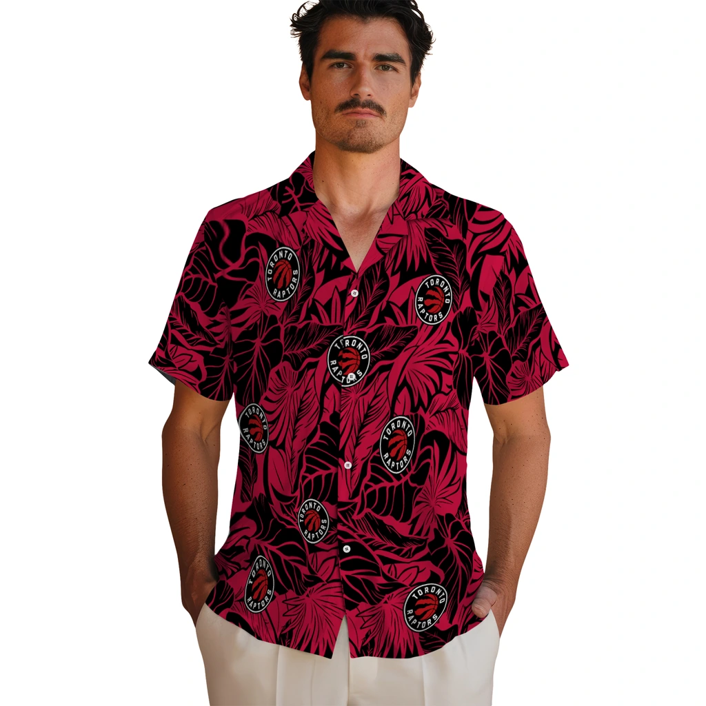 Toronto Raptors Hawaiian Shirt - Monstera Layer toronto raptors monstera layer red hawaiian shirts fashion forward
