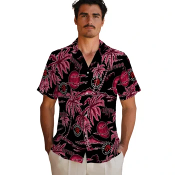 toronto raptors palm sunset hawaiian shirts fashion forward