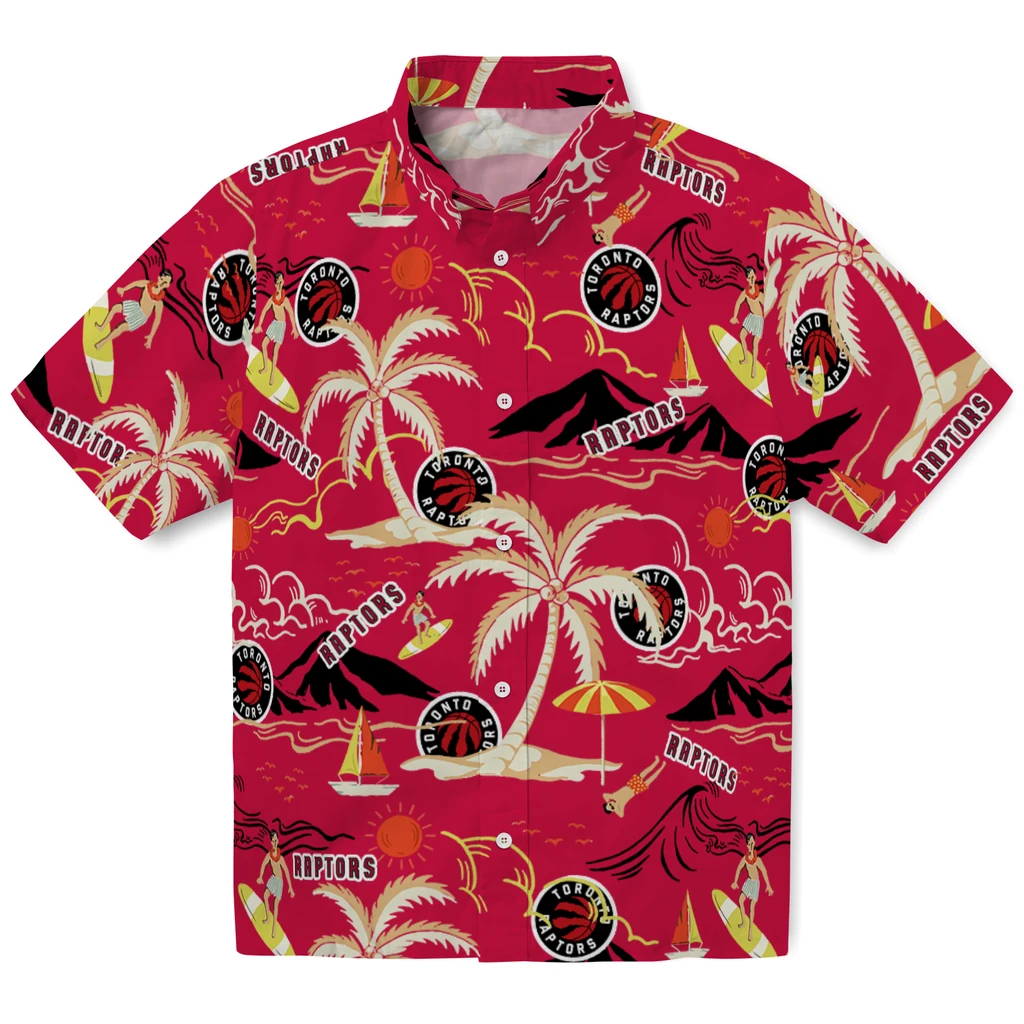 Toronto Raptors Hawaiian Shirt - Palm Tree Island toronto raptors palm tree island red hawaiian shirts best selling