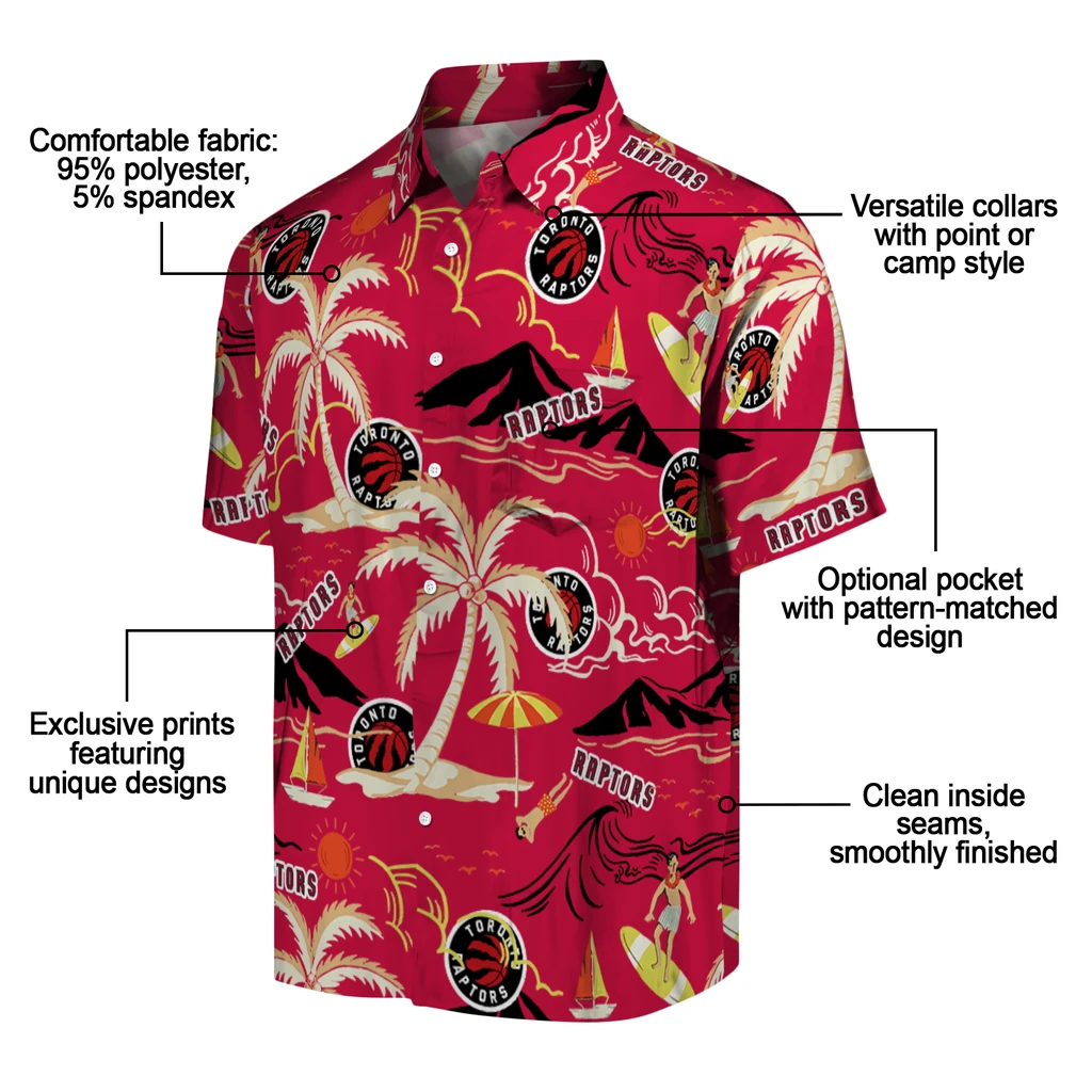 Toronto Raptors Hawaiian Shirt - Palm Tree Island toronto raptors palm tree island red hawaiian shirts new arrival