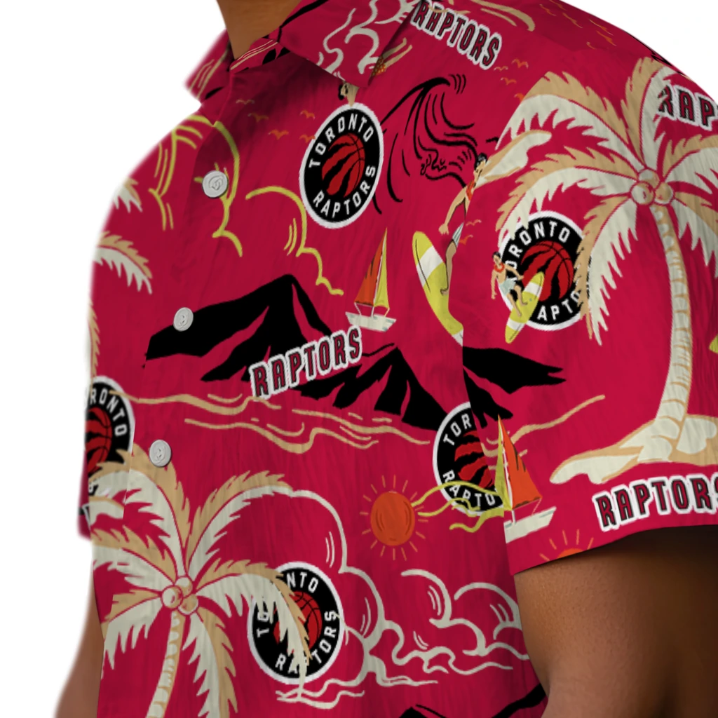 Toronto Raptors Hawaiian Shirt - Palm Tree Island toronto raptors palm tree island red hawaiian shirts trendy