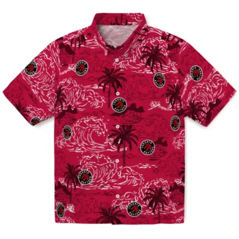 toronto raptors wave palm red hawaiian shirts best selling
