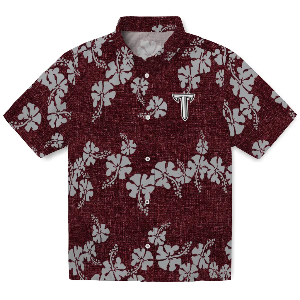Troy Trojans Hawaiian Shirt - 50th State Flower troy trojans hibiscus petals red hawaiian shirts best selling