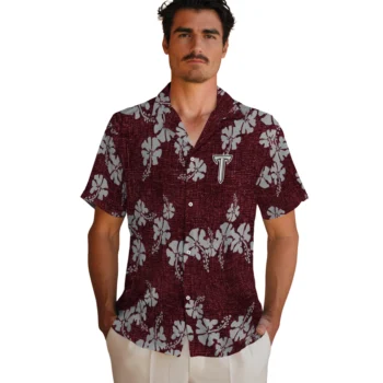 troy trojans hibiscus petals red hawaiian shirts fashion forward