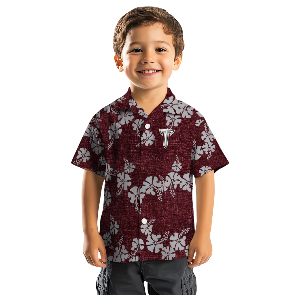 Troy Trojans Hawaiian Shirt - 50th State Flower troy trojans hibiscus petals red hawaiian shirts top rated