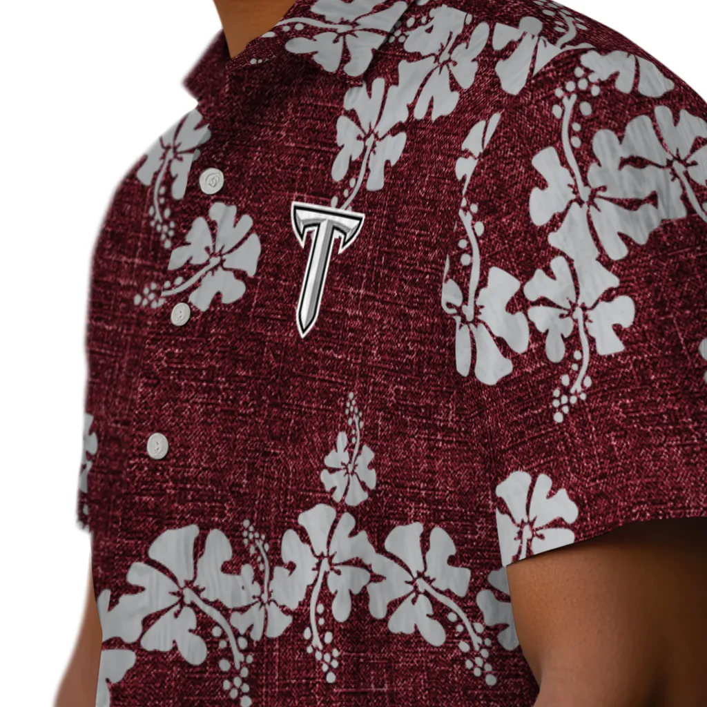 Troy Trojans Hawaiian Shirt - 50th State Flower troy trojans hibiscus petals red hawaiian shirts trendy