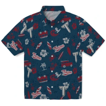 troy trojans beach vibe navy hawaiian shirts best selling