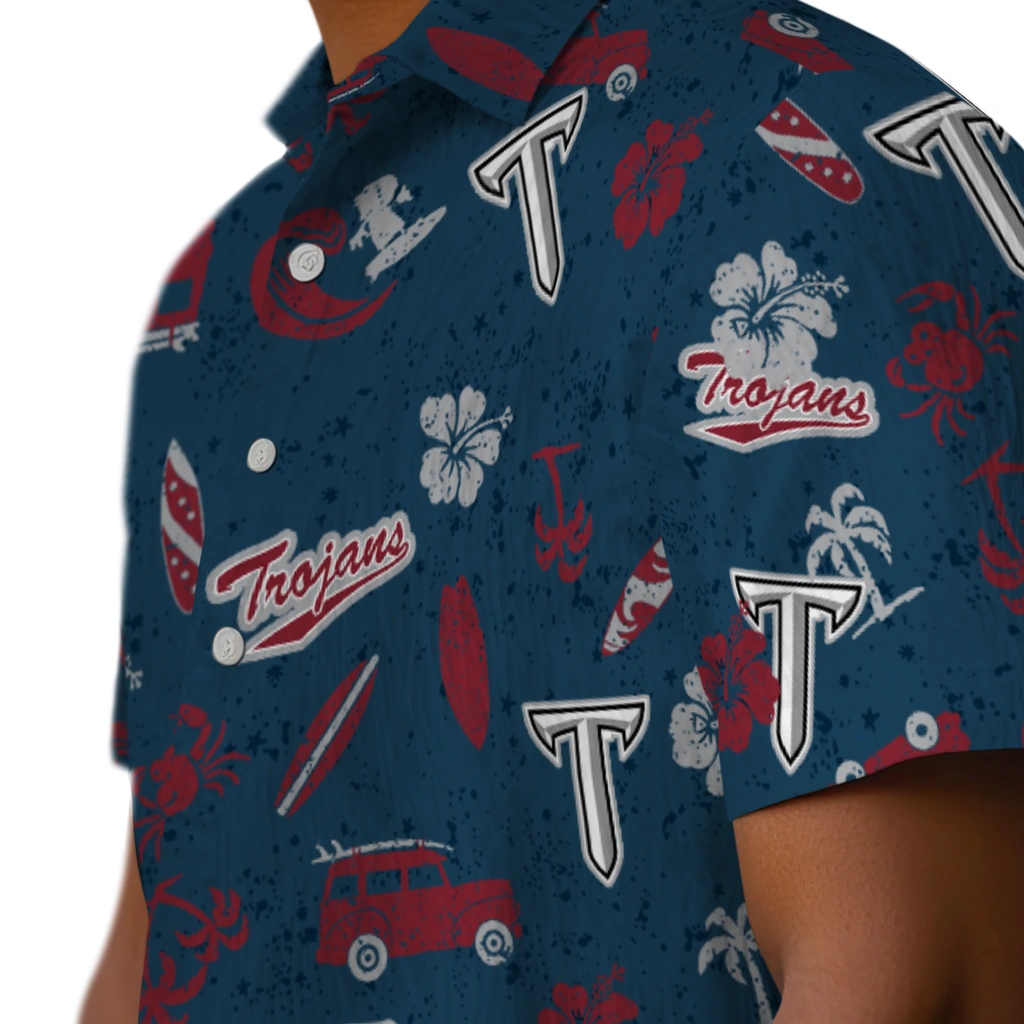 Troy Trojans Hawaiian Shirt - Beach Vibe troy trojans beach vibe navy hawaiian shirts trendy