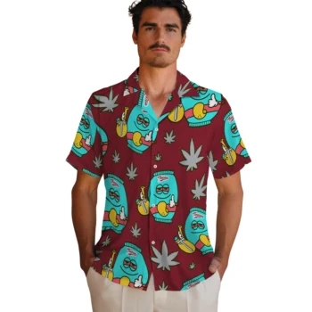 troy trojans bong smile red hawaiian shirts fashion forward