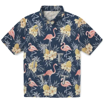 troy trojans flamingo hibiscus navy hawaiian shirts best selling