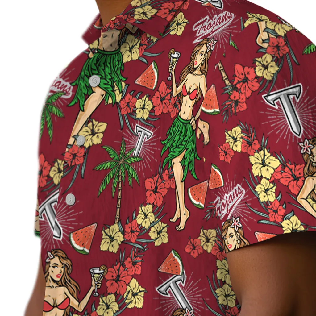 Troy Trojans Hawaiian Shirt - Hawaiian Girls Design troy trojans hawaiian girls design red hawaiian shirts trendy