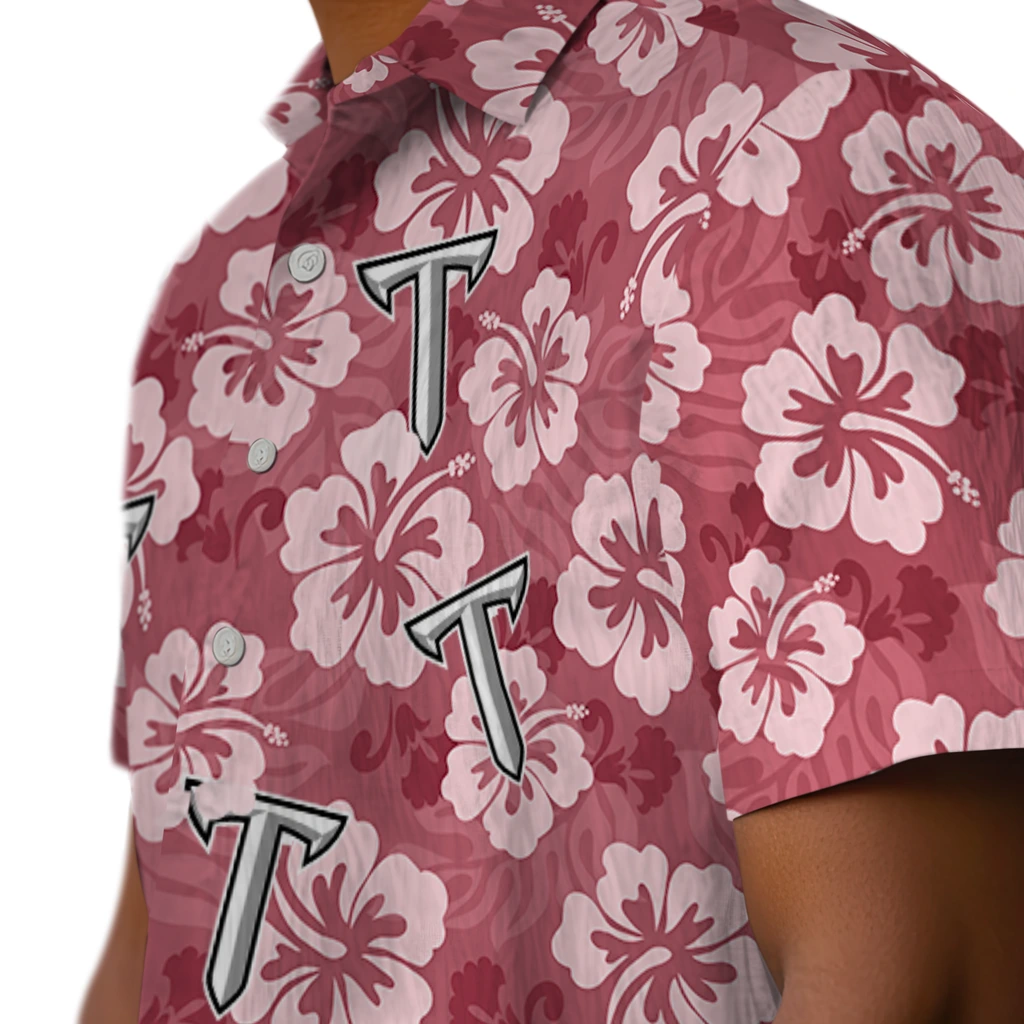 Troy Trojans Hawaiian Shirt - Hibiscus Cluster troy trojans hibiscus cluster red hawaiian shirts trendy