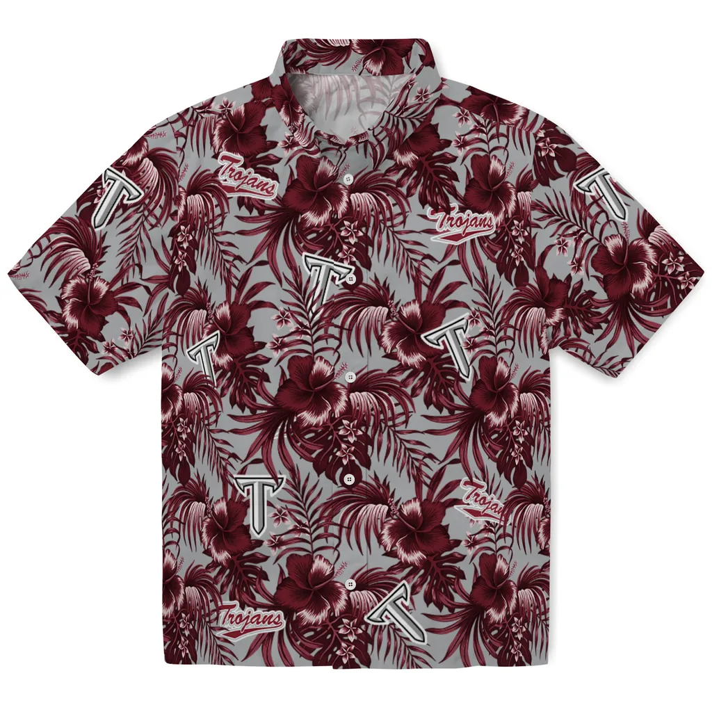Troy Trojans Hawaiian Shirt - Hibiscus Exotic troy trojans hibiscus exotic red hawaiian shirts best selling