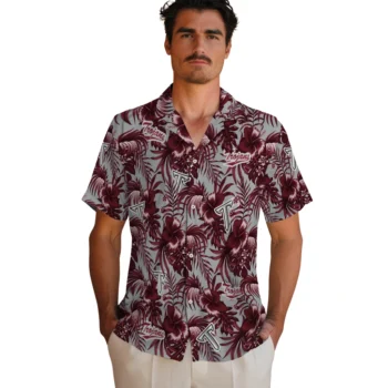 troy trojans hibiscus exotic red hawaiian shirts fashion forward