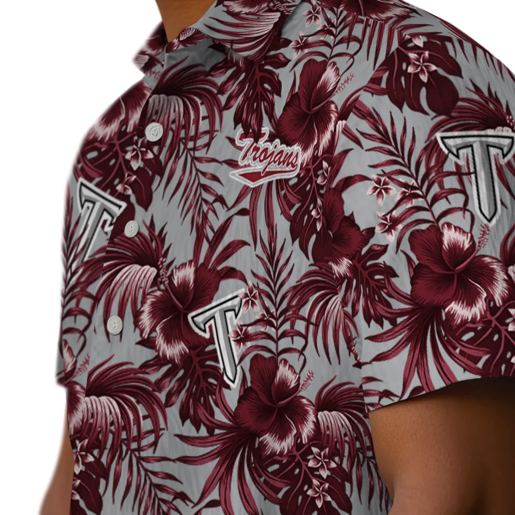 Troy Trojans Hawaiian Shirt - Hibiscus Exotic troy trojans hibiscus exotic red hawaiian shirts trendy