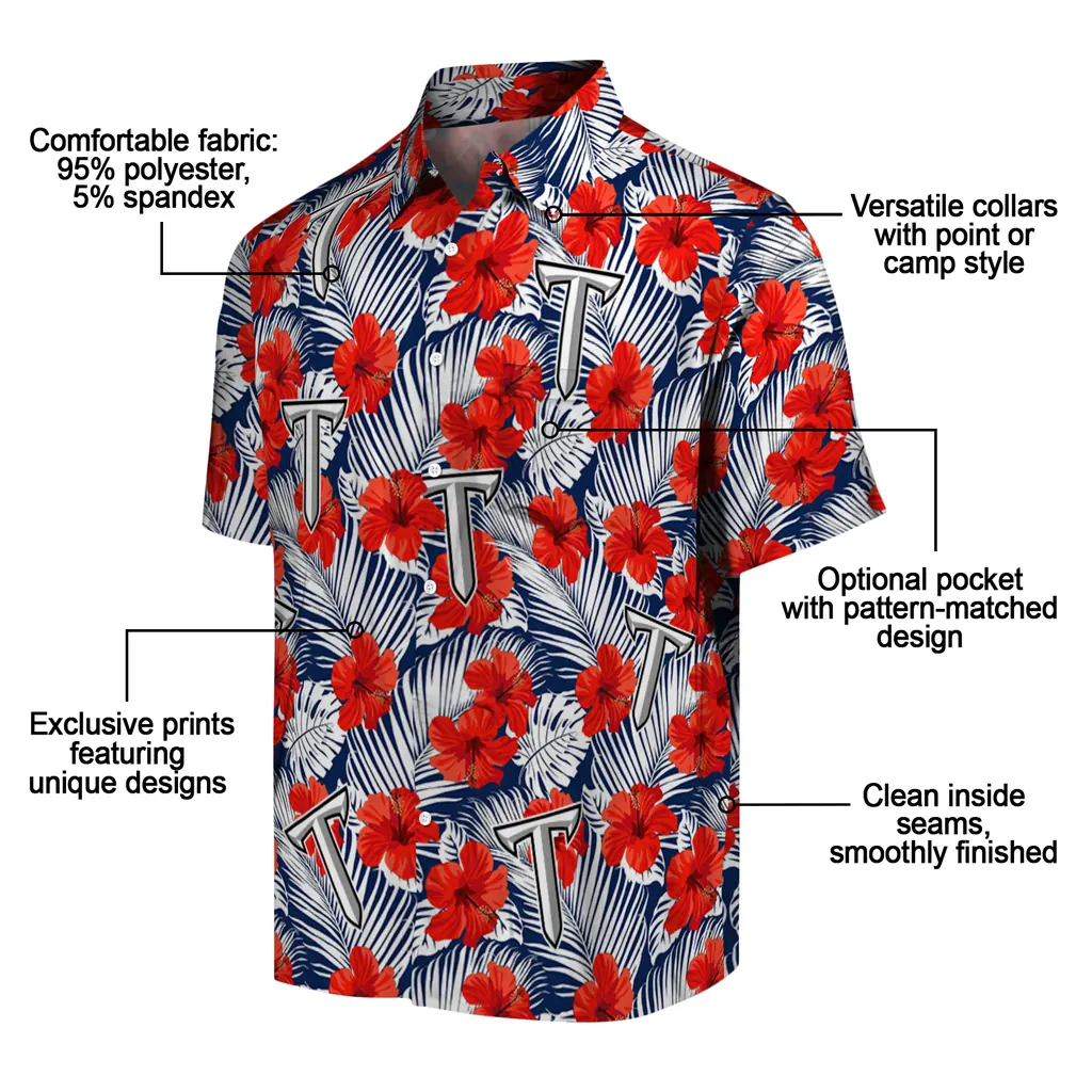 Troy Trojans Hawaiian Shirt - Hibiscus Fiesta troy trojans hibiscus fiesta red royal blue hawaiian shirts new arrival