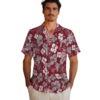 troy trojans hibiscus bloom red hawaiian shirts fashion forward