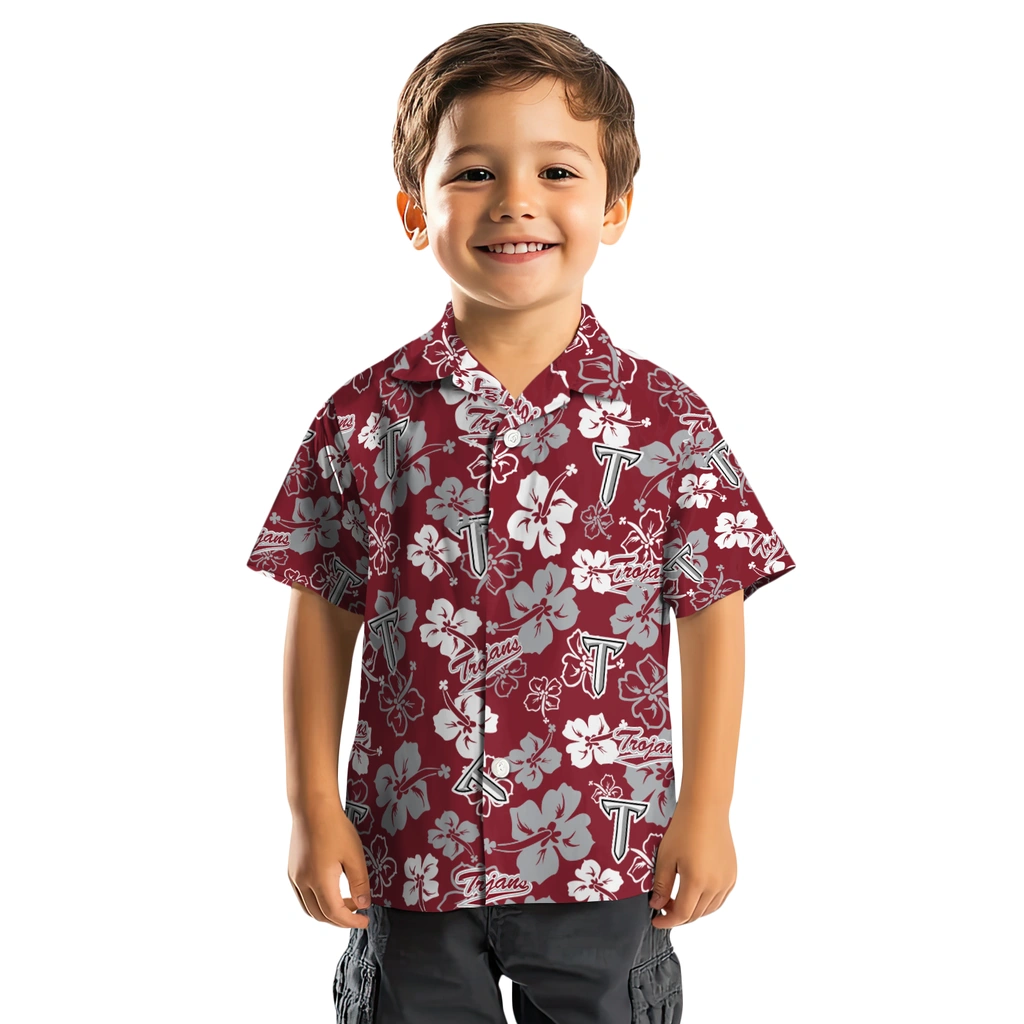 Troy Trojans Hawaiian Shirt - Hibiscus Flower Design troy trojans hibiscus bloom red hawaiian shirts top rated