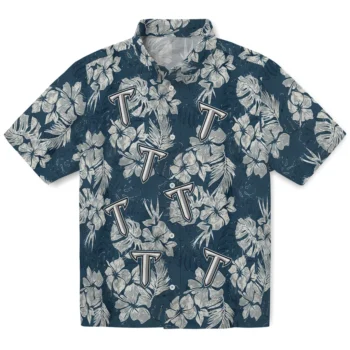 troy trojans hibiscus flowers navy blue hawaiian shirts best selling