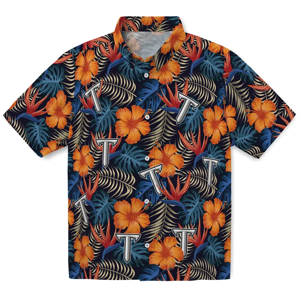 Troy Trojans Hawaiian Shirt - Hibiscus Foliage troy trojans hibiscus foliage hawaiian shirts best selling