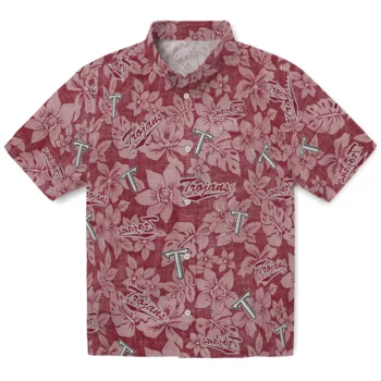 troy trojans hibiscus oasis red hawaiian shirts best selling