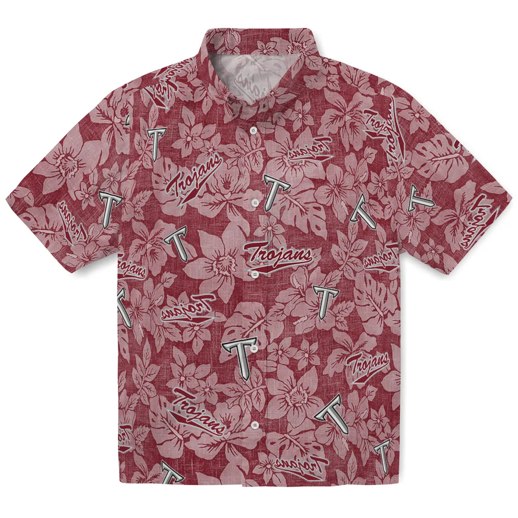 Troy Trojans Hawaiian Shirt - Hibiscus Oasis troy trojans hibiscus oasis red hawaiian shirts best selling