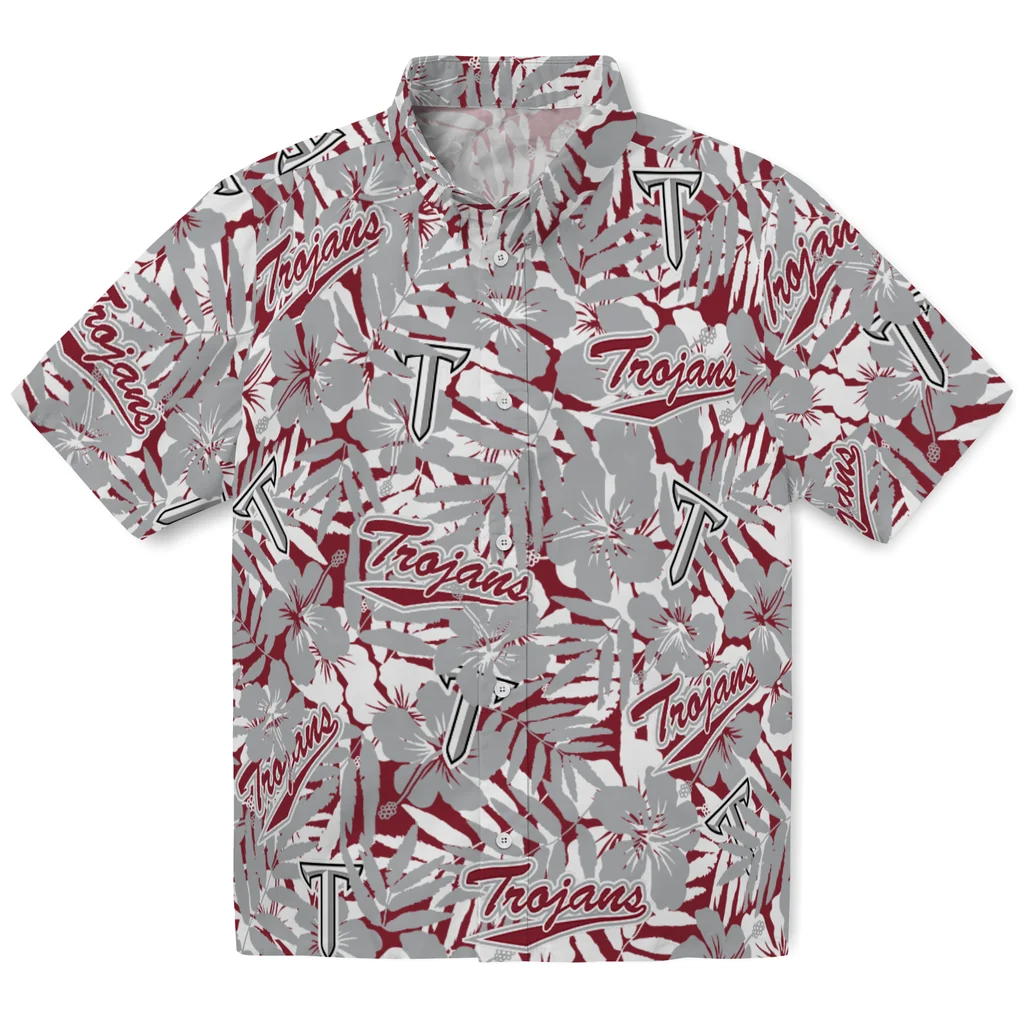 Troy Trojans Hawaiian Shirt - Hibiscus Overlay troy trojans hibiscus overlay hawaiian shirts best selling
