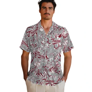 troy trojans hibiscus overlay hawaiian shirts fashion forward