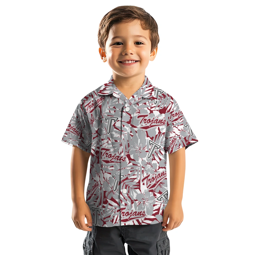 Troy Trojans Hawaiian Shirt - Hibiscus Overlay troy trojans hibiscus overlay hawaiian shirts top rated