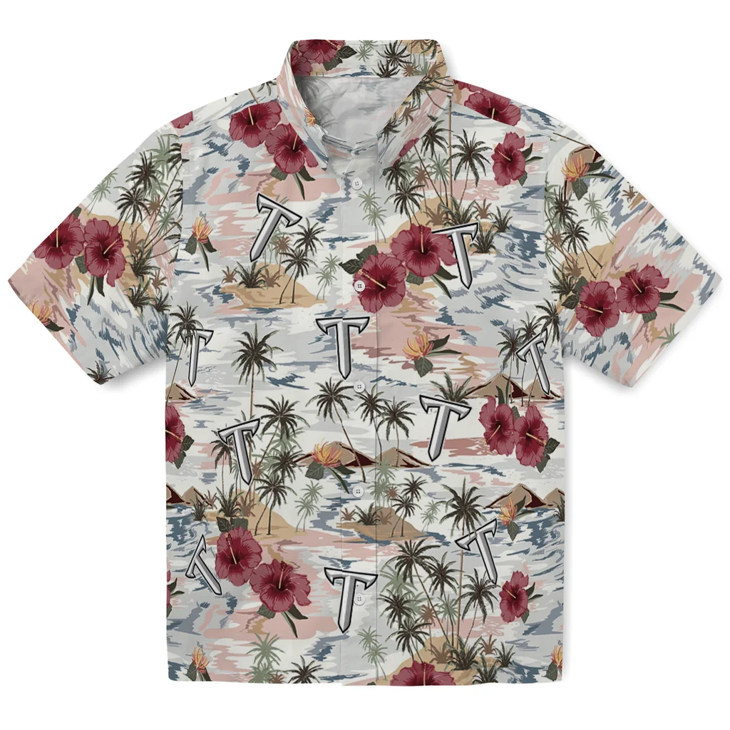 Troy Trojans Hawaiian Shirt - Hibiscus Seaside troy trojans hibiscus seaside white hawaiian shirts best selling