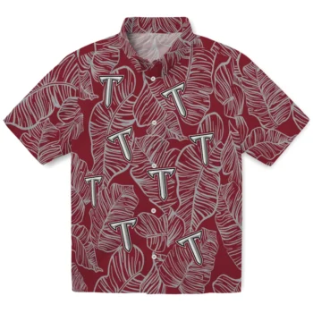 troy trojans leaf outline red hawaiian shirts best selling