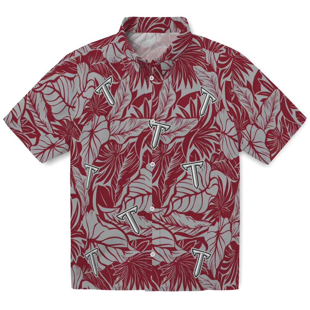 Troy Trojans Hawaiian Shirt - Monstera Layer troy trojans monstera layer red hawaiian shirts best selling