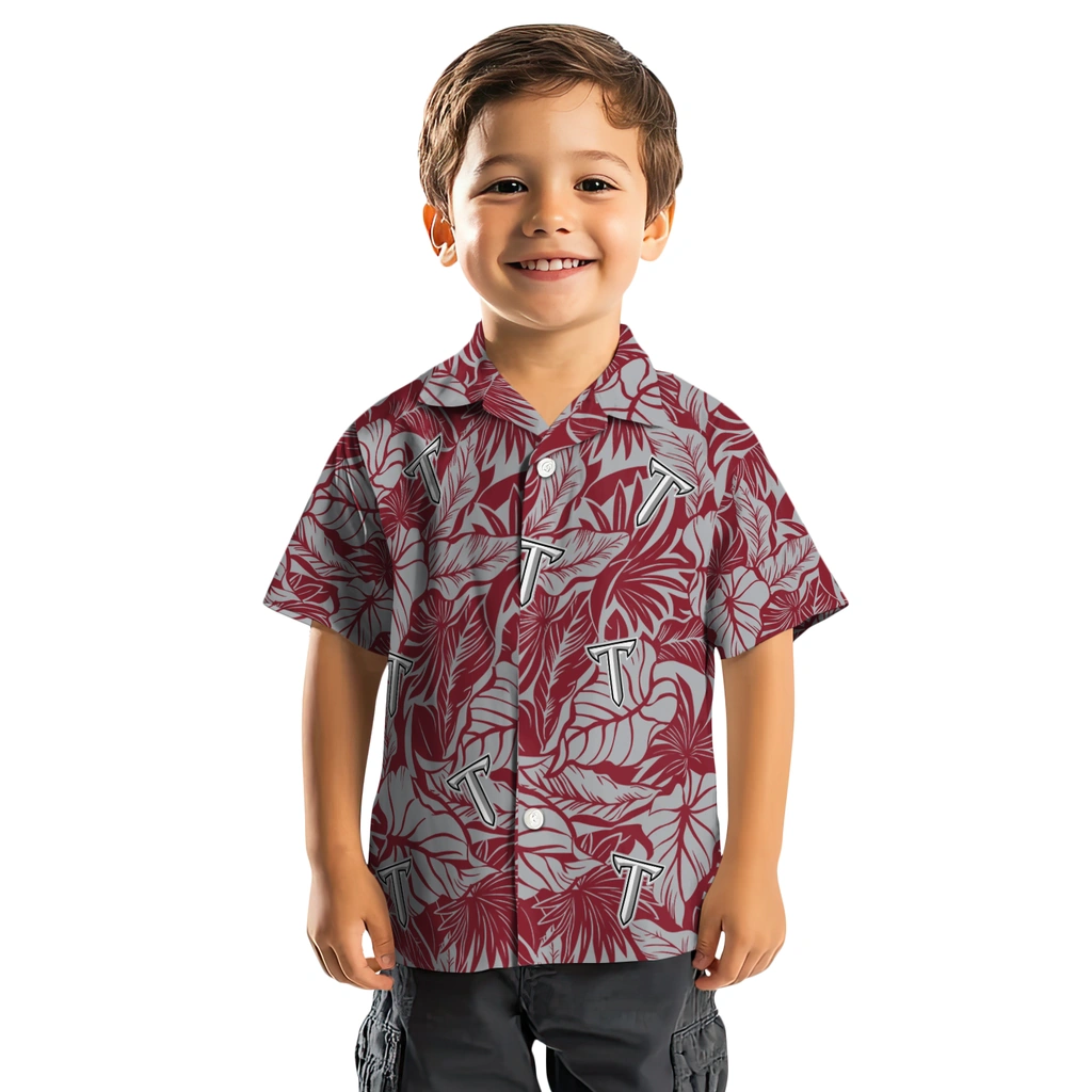 Troy Trojans Hawaiian Shirt - Monstera Layer troy trojans monstera layer red hawaiian shirts top rated