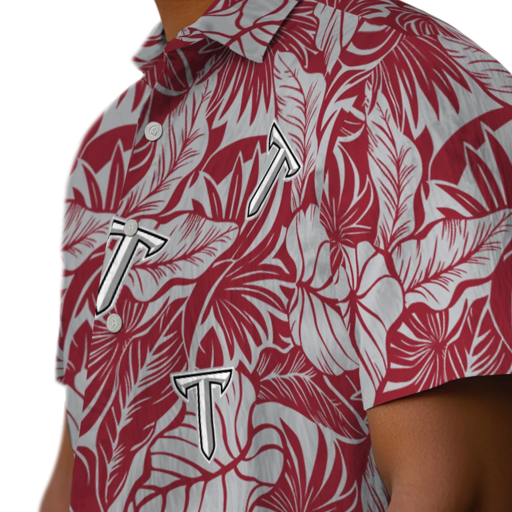 Troy Trojans Hawaiian Shirt - Monstera Layer troy trojans monstera layer red hawaiian shirts trendy