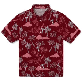 troy trojans palm and clouds red hawaiian shirts best selling