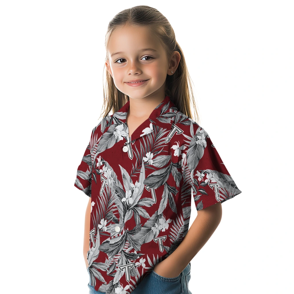 Troy Trojans Hawaiian Shirt - Palm Leaves troy trojans palm leaves red hawaiian shirts premium grade