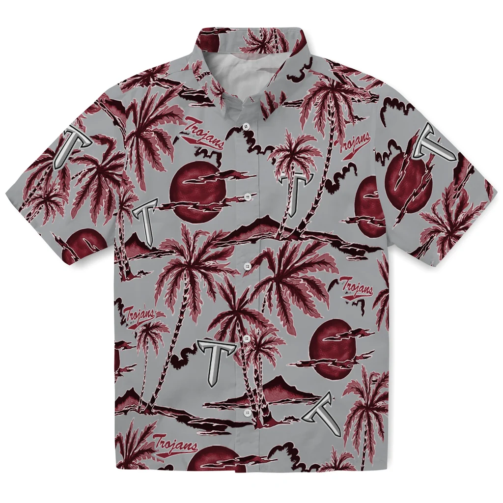 Troy Trojans Hawaiian Shirt - Palm Sunset troy trojans palm sunset hawaiian shirts best selling