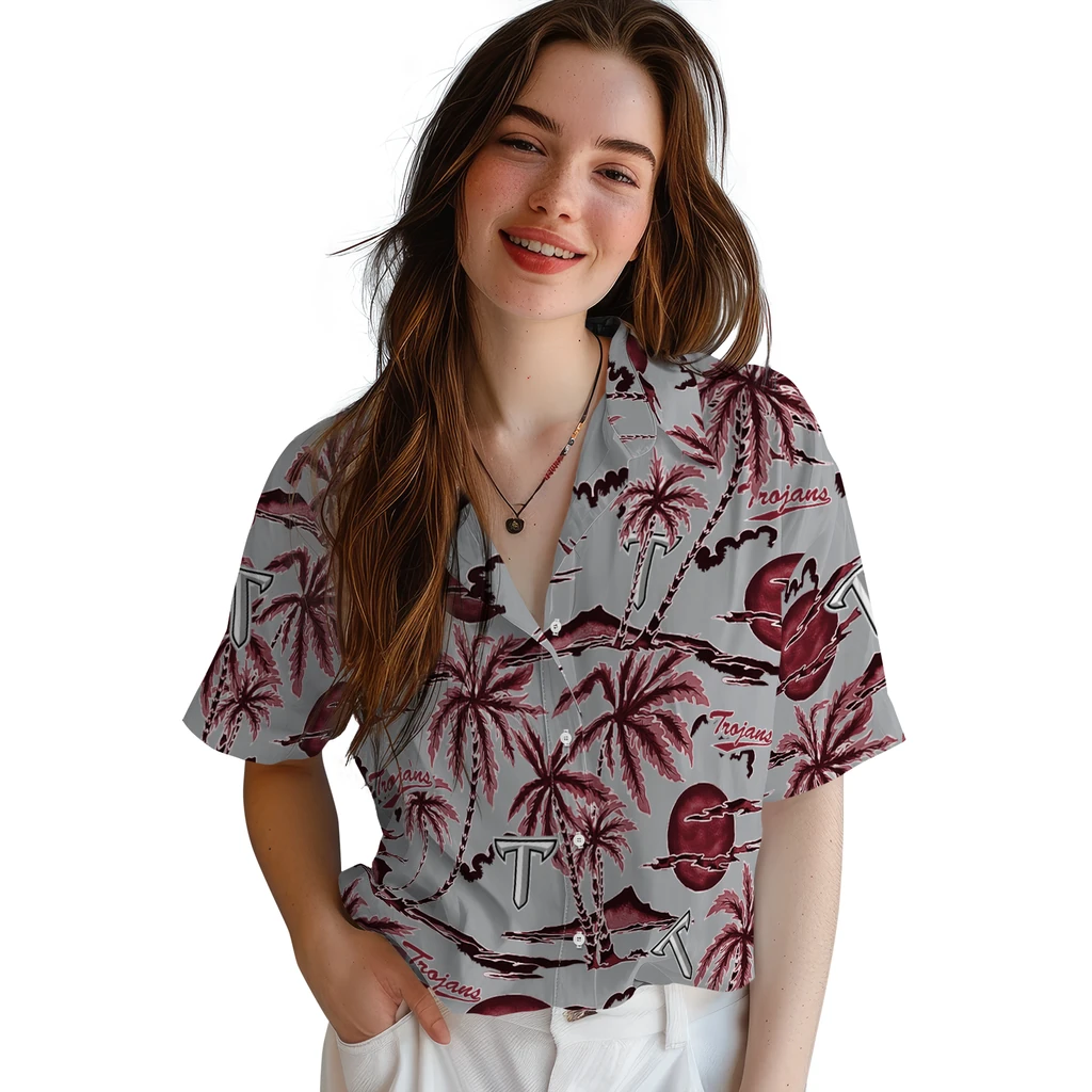Troy Trojans Hawaiian Shirt - Palm Sunset troy trojans palm sunset hawaiian shirts latest model