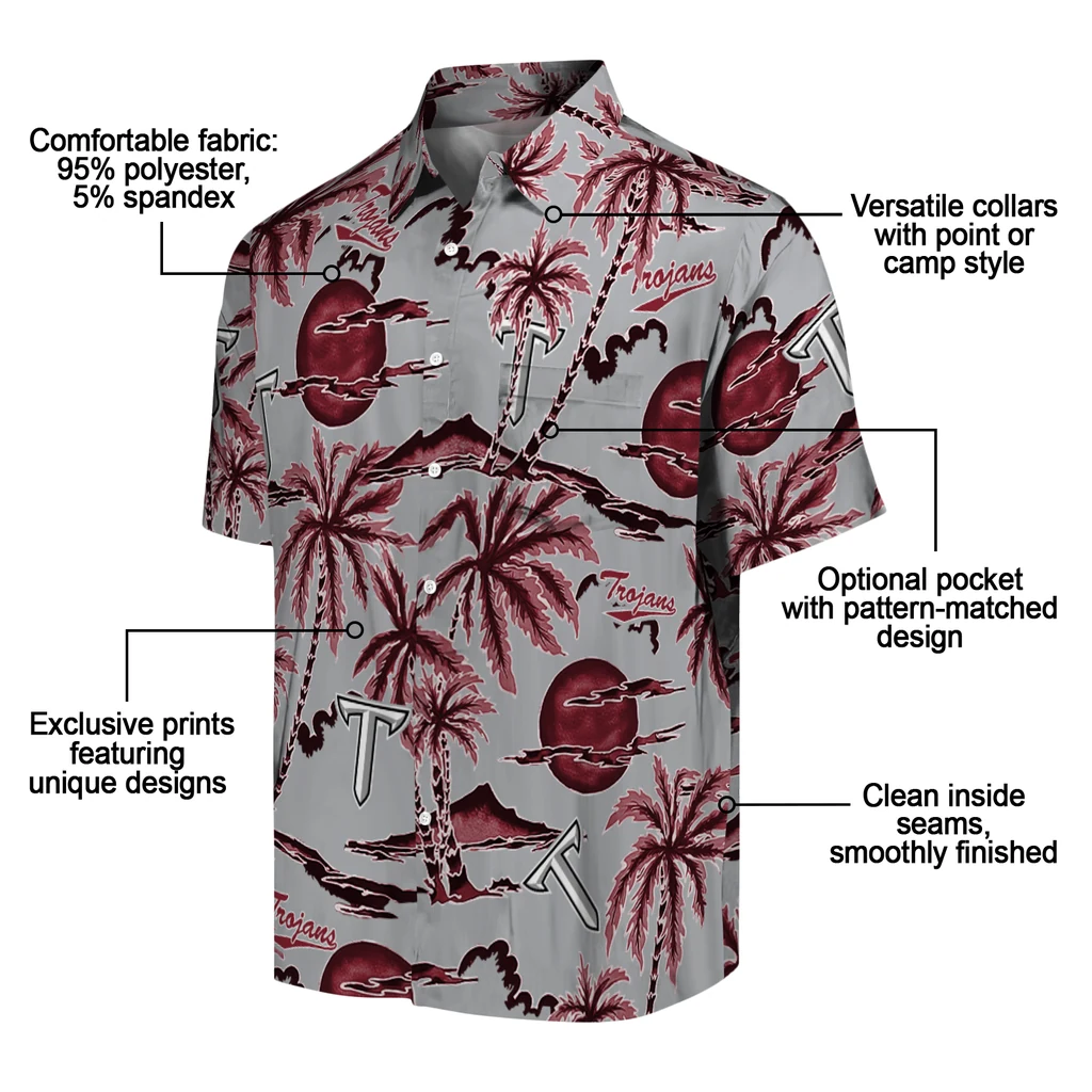 Troy Trojans Hawaiian Shirt - Palm Sunset troy trojans palm sunset hawaiian shirts new arrival