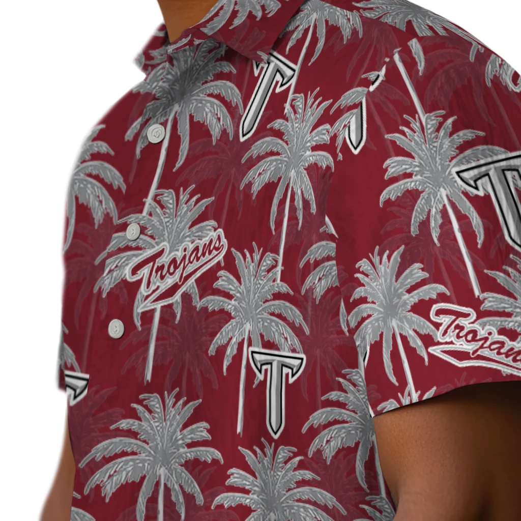 Troy Trojans Hawaiian Shirt - Palm Tree Motif troy trojans palm grove red hawaiian shirts trendy